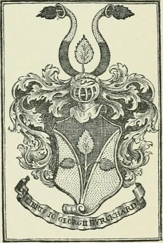 An illustration from Dated book-plates (Ex libris) with a treatise on their origin and development, 1895, leaf 43