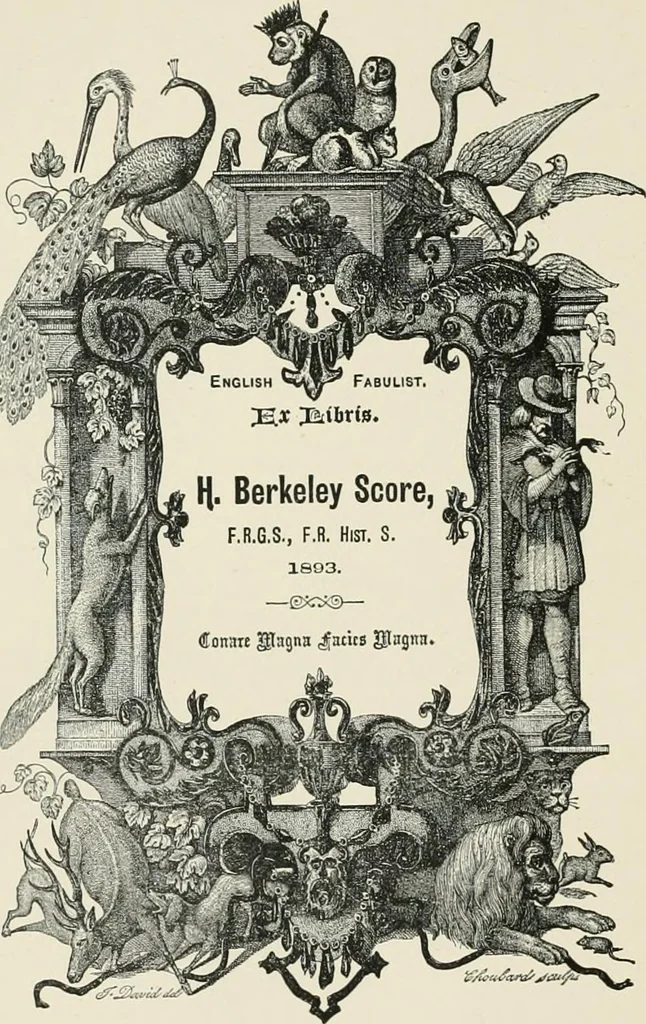 An illustration from Dated book-plates (Ex libris) with a treatise on their origin and development, 1895, leaf 446