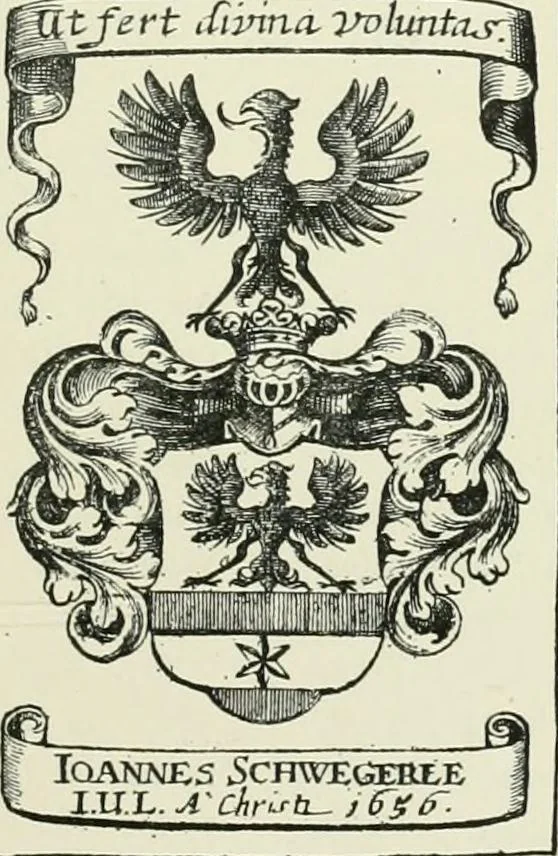 An illustration from Dated book-plates (Ex libris) with a treatise on their origin and development, 1895, leaf 45