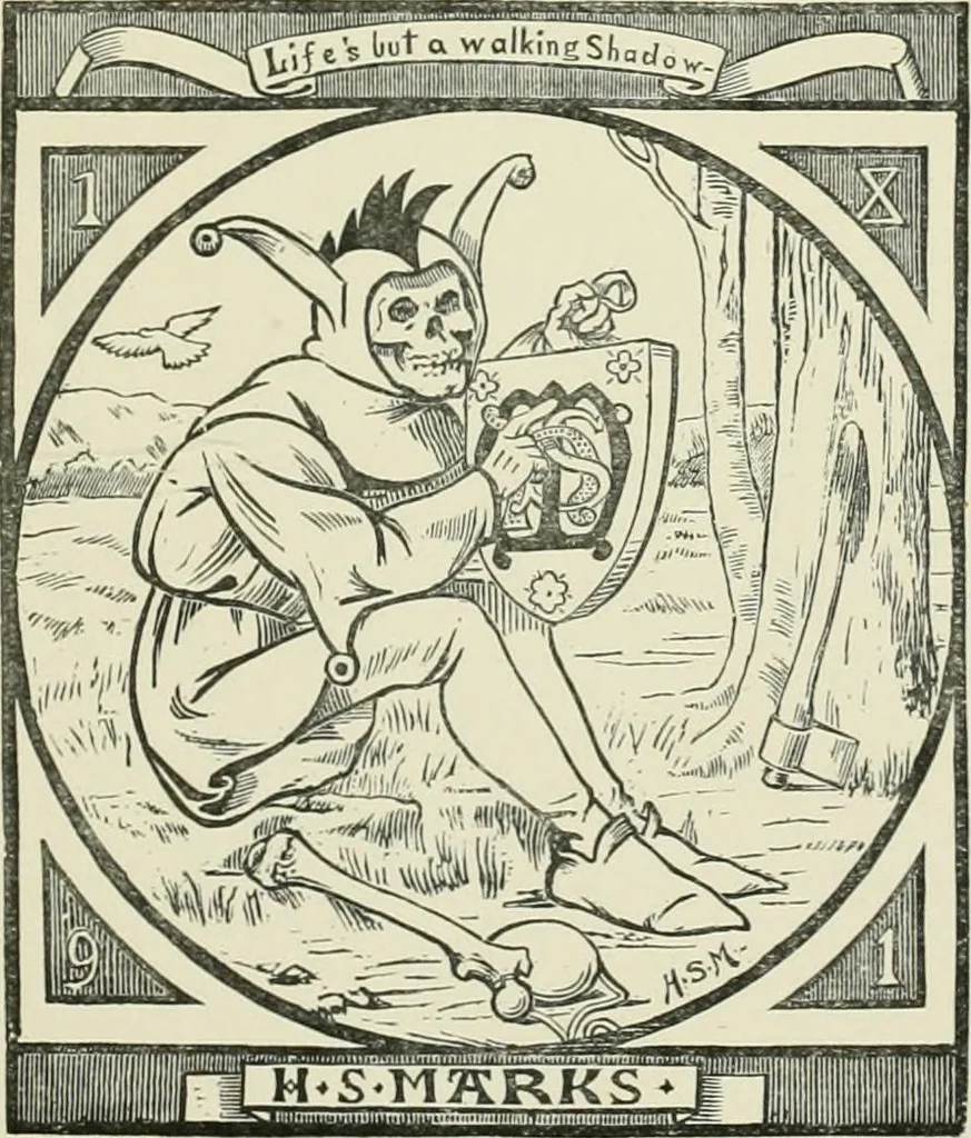 An illustration from Dated book-plates (Ex libris) with a treatise on their origin and development, 1895, leaf 451