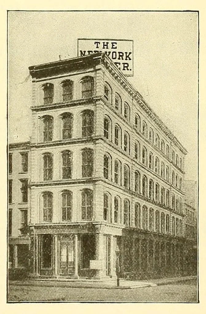 An illustration from The Dauchy Co.'s newspaper catalogue : a list of the newspapers and periodicals published in the United States and territories, and Canada, with date of establishment, frequency or day of issue, politics, denomination, nationality or special character, etc. .., 1897, leaf 655