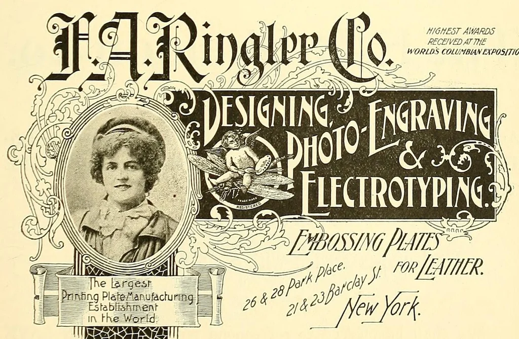 An illustration from The Dauchy Co.'s newspaper catalogue : a list of the newspapers and periodicals published in the United States and territories, and Canada, with date of establishment, frequency or day of issue, politics, denomination, nationality or special character, etc. .., 1897, leaf 677