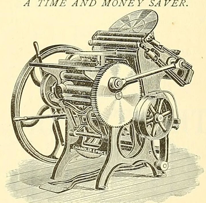 An illustration from The Dauchy Co.'s newspaper catalogue : a list of the newspapers and periodicals published in the United States and territories, and Canada, with date of establishment, frequency or day of issue, politics, denomination, nationality or special character, etc. .., 1897, leaf 693