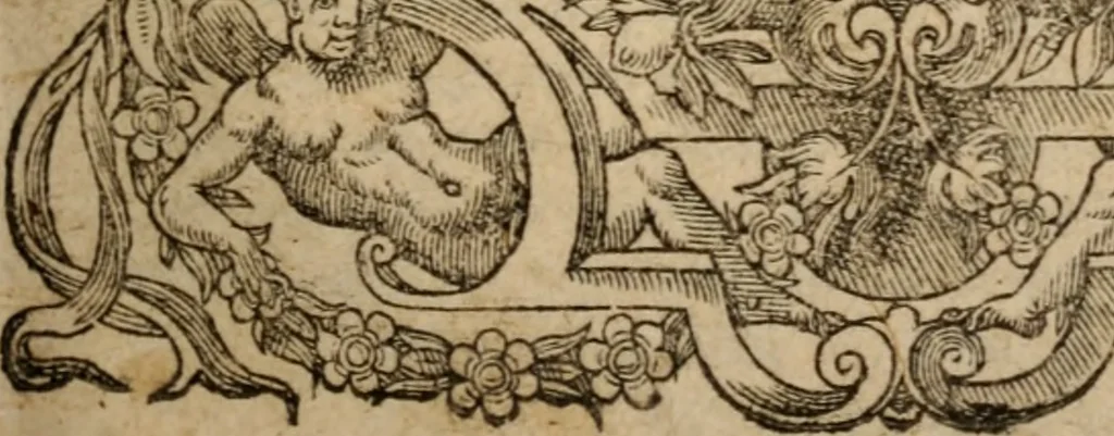 An illustration from D. Aurelii Augustini Hipponensis Episcopi, De Civitate Dei libri XXII veterum exemplarium collatione nunc demum castigagissimi facti, 1596, leaf 4