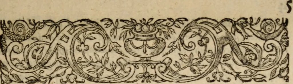 An illustration from D. Aurelii Augustini Hipponensis Episcopi, De Civitate Dei libri XXII veterum exemplarium collatione nunc demum castigagissimi facti, 1596, leaf 6