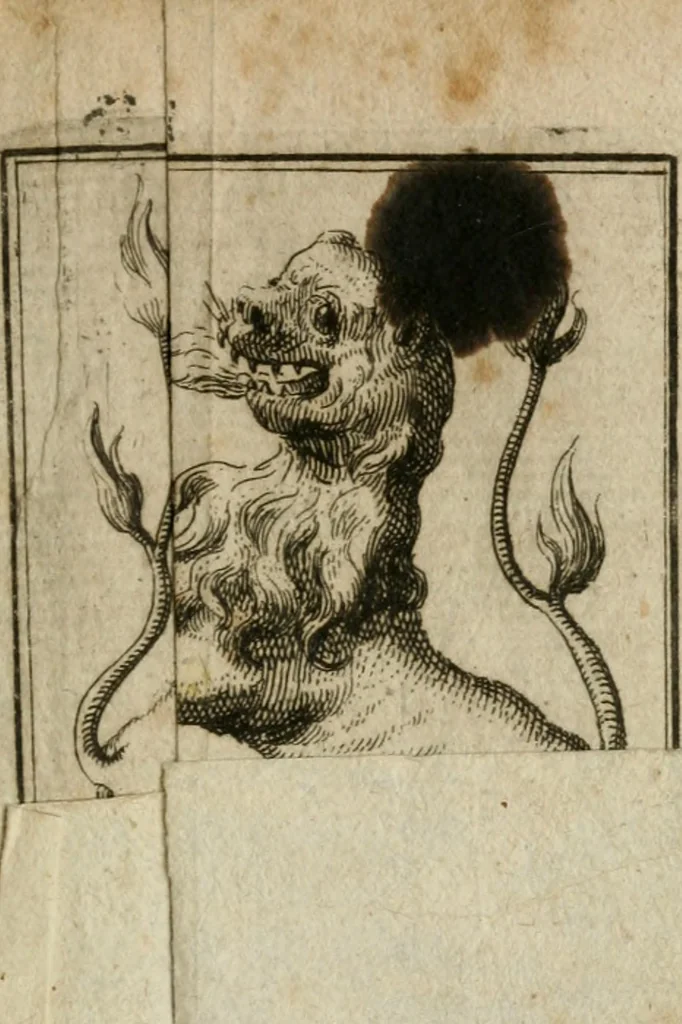 An illustration from David Beuthers Universal und Particularia : worin die Verwandelung geringer Metalle in Gold und Silber klahr und deutlich gelehret wird : nebst einem Anhange von unvergleichlich curieusen Alchymischen Kupffern, darin die Kunst von Anfang bis zum Ende vorgemahlet ist : und einer Vorrede von Beuthers Person und Schrifften Dr. Joh. Christoph Sprögels .., 1718, leaf 36