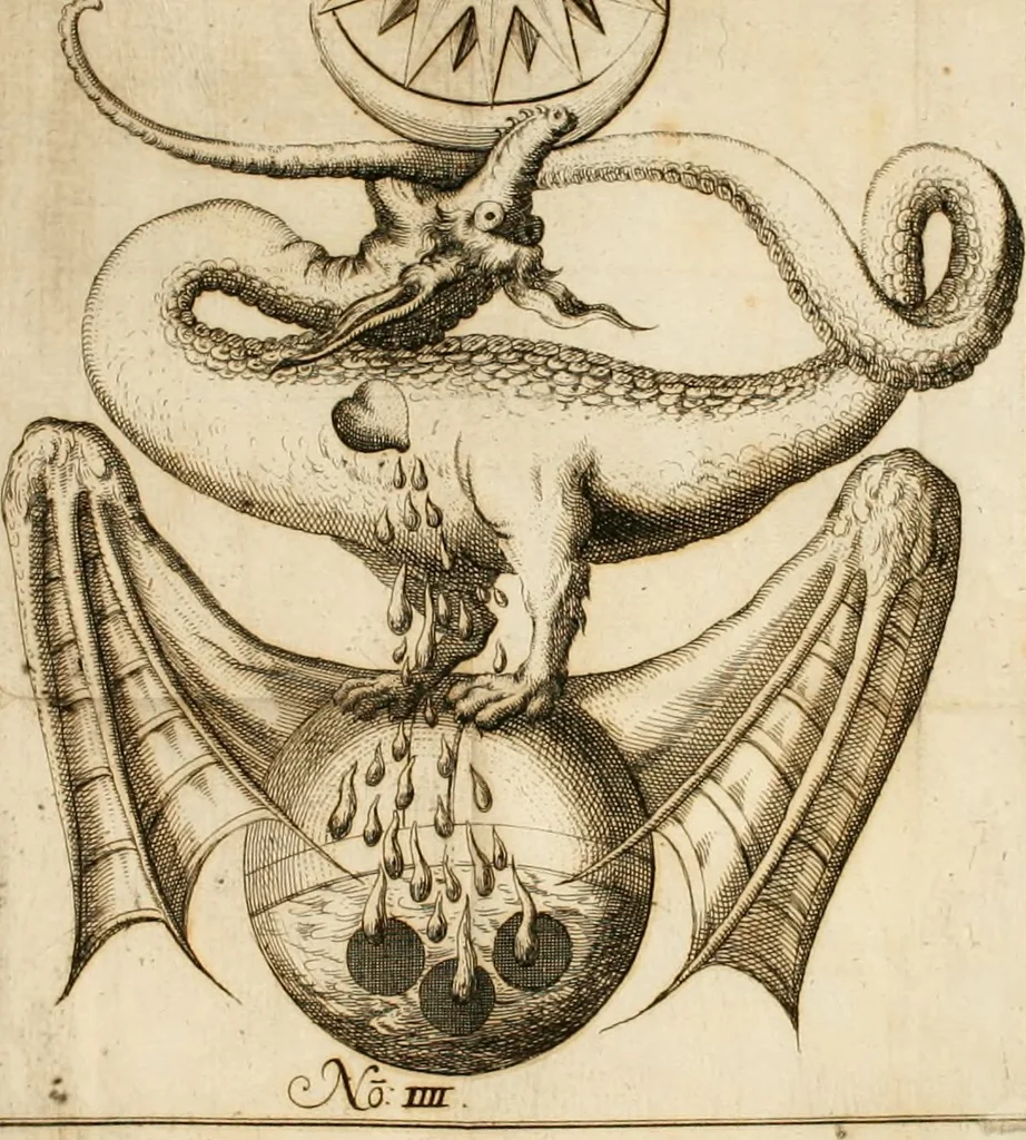 An illustration from David Beuthers Universal und Particularia : worin die Verwandelung geringer Metalle in Gold und Silber klahr und deutlich gelehret wird : nebst einem Anhange von unvergleichlich curieusen Alchymischen Kupffern, darin die Kunst von Anfang bis zum Ende vorgemahlet ist : und einer Vorrede von Beuthers Person und Schrifften Dr. Joh. Christoph Sprögels .., 1718, leaf 41