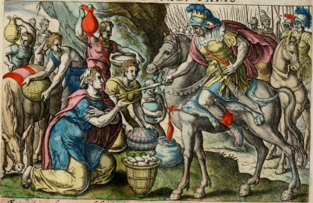 An illustration from David, hoc est virtutis exercitatissimae probatum Deo spectaculum, ex David pastoris, militis, regis, exulis, ac prophetae exemplis, 1637, leaf 40
