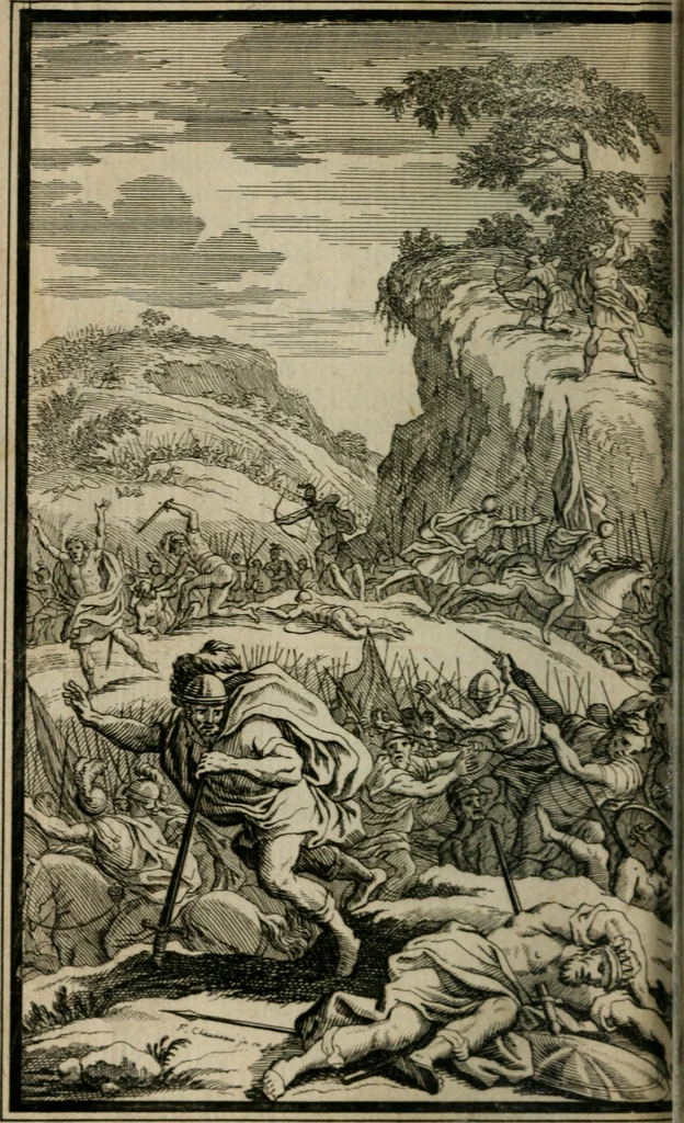 An illustration from David, poème héroïque, 1660, leaf 109