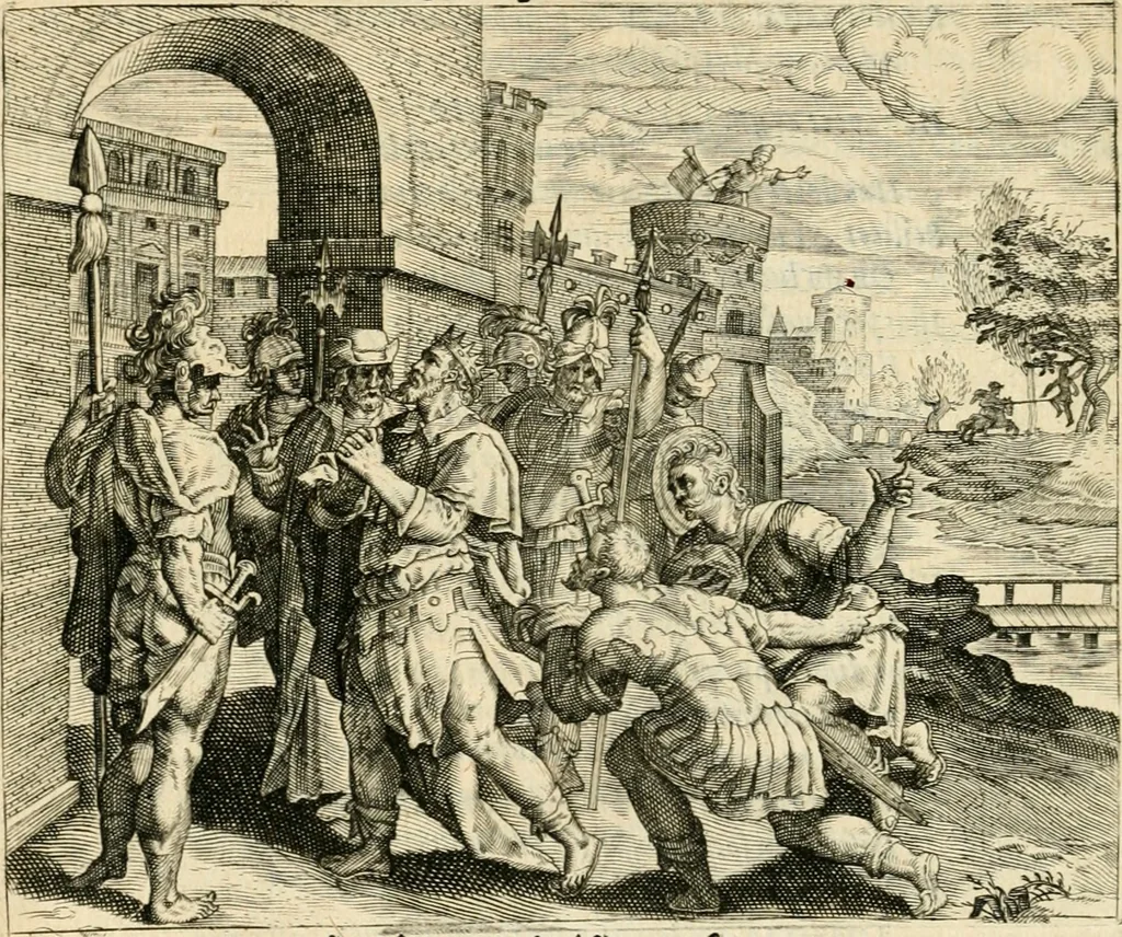 An illustration from David, virtvtis exercitatissimae probatum Deo spectaculum : ex Dauidis pastoris, militis, ducis, exsulis ac prophetae exemplis, 1597, leaf 119
