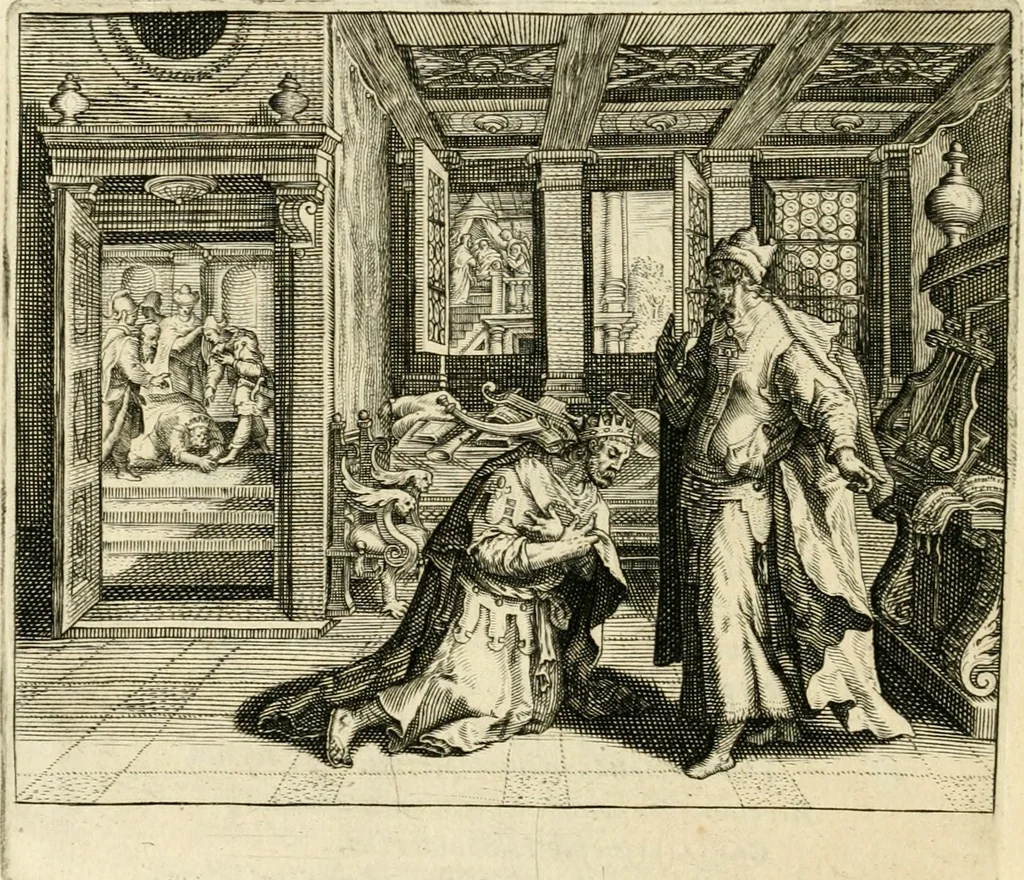 An illustration from David, virtvtis exercitatissimae probatum Deo spectaculum : ex Dauidis pastoris, militis, ducis, exsulis ac prophetae exemplis, 1597, leaf 141