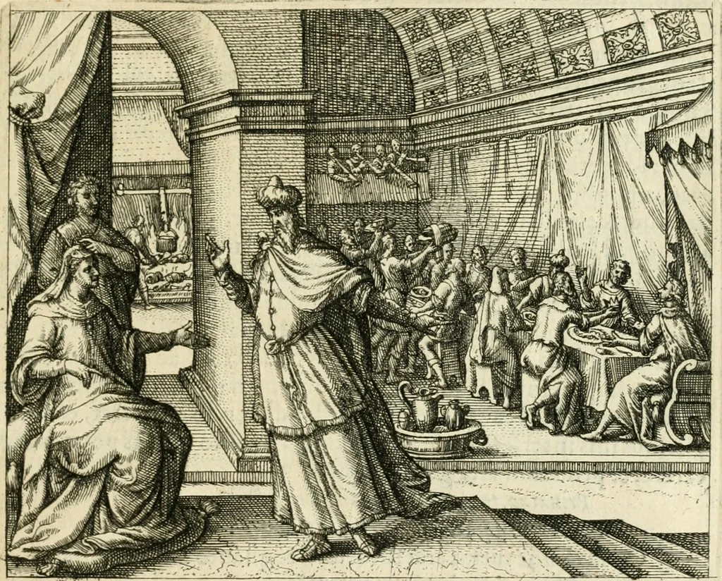 An illustration from David, virtvtis exercitatissimae probatum Deo spectaculum : ex Dauidis pastoris, militis, ducis, exsulis ac prophetae exemplis, 1597, leaf 148
