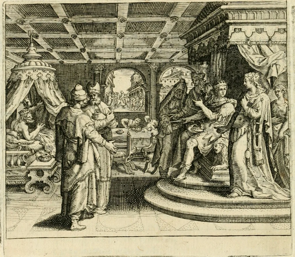 An illustration from David, virtvtis exercitatissimae probatum Deo spectaculum : ex Dauidis pastoris, militis, ducis, exsulis ac prophetae exemplis, 1597, leaf 151
