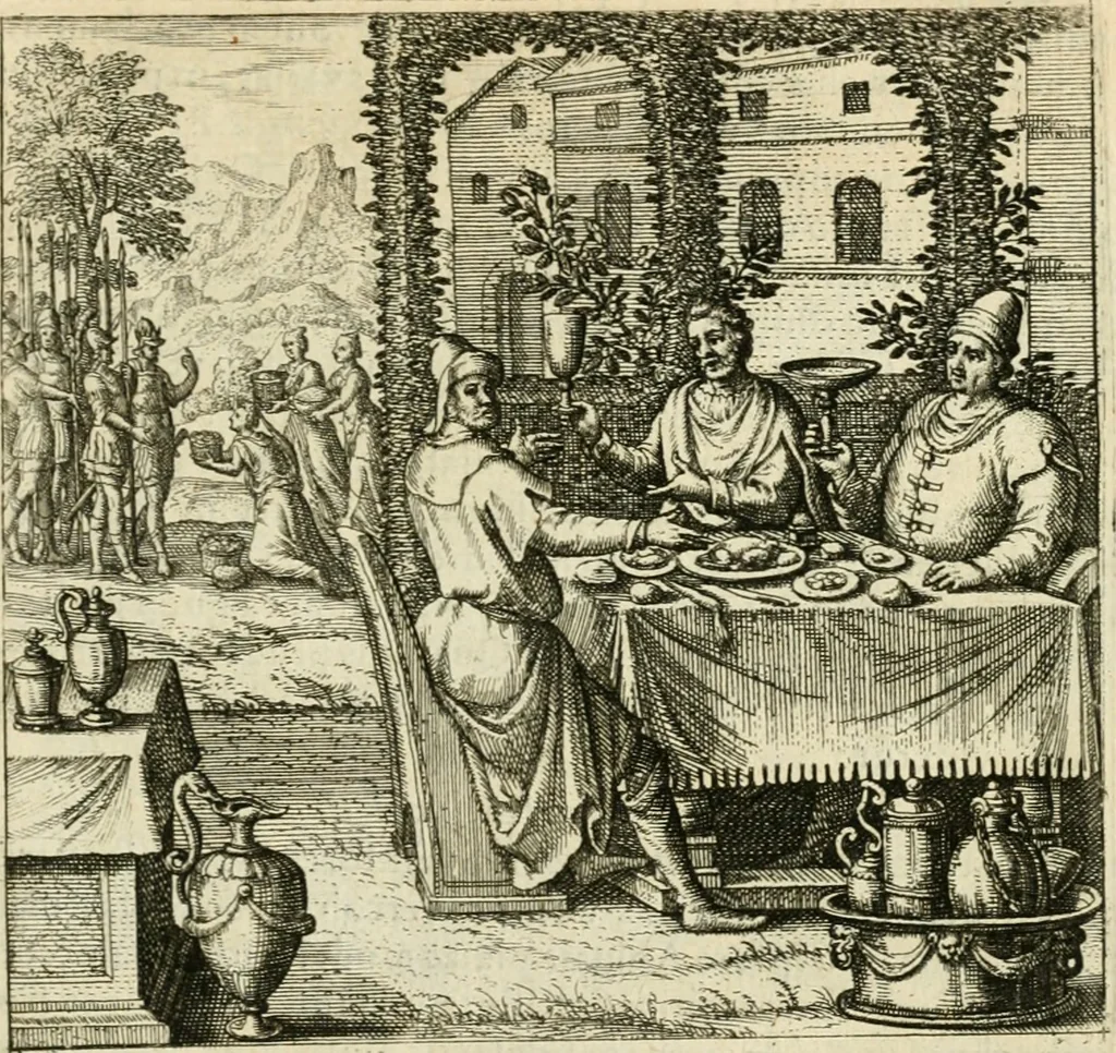 An illustration from David, virtvtis exercitatissimae probatum Deo spectaculum : ex Dauidis pastoris, militis, ducis, exsulis ac prophetae exemplis, 1597, leaf 60