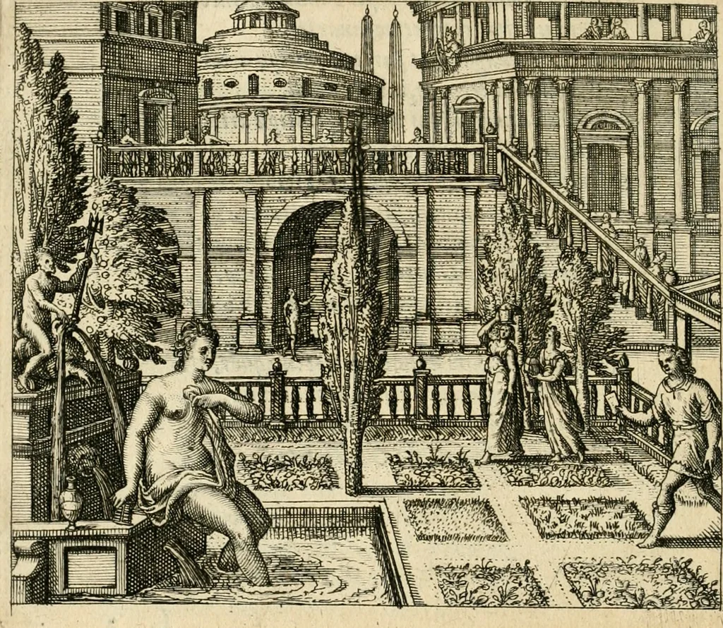 An illustration from David, virtvtis exercitatissimae probatum Deo spectaculum : ex Dauidis pastoris, militis, ducis, exsulis ac prophetae exemplis, 1597, leaf 97