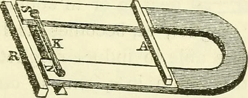An illustration from Davis's manual of magnetism : including galvanism, magnetism, electro-magnetism, electro-dynamics, magneto-electricity, and thermo-electricity, 1854, leaf 162