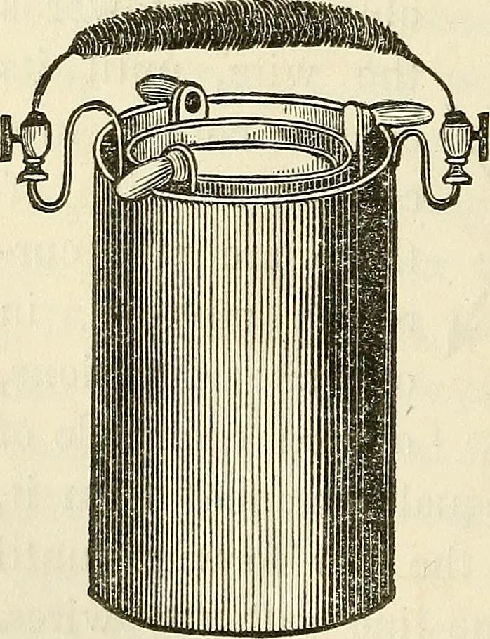 An illustration from Davis's manual of magnetism : including galvanism, magnetism, electro-magnetism, electro-dynamics, magneto-electricity, and thermo-electricity, 1854, leaf 181