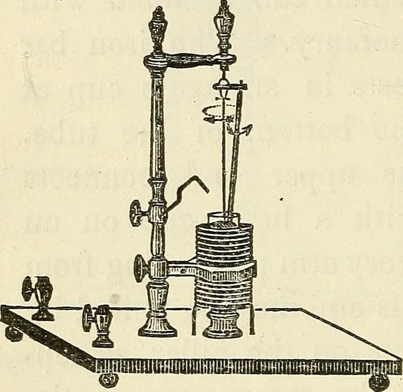 An illustration from Davis's manual of magnetism : including galvanism, magnetism, electro-magnetism, electro-dynamics, magneto-electricity, and thermo-electricity, 1854, leaf 195