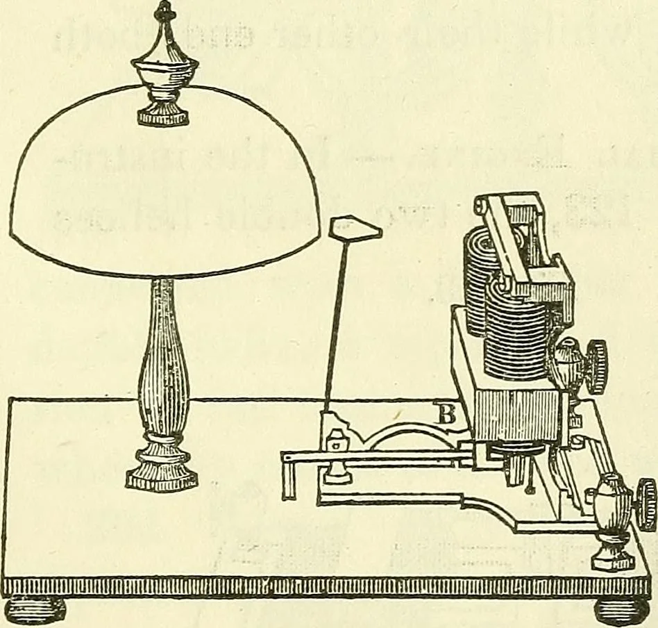 An illustration from Davis's manual of magnetism : including galvanism, magnetism, electro-magnetism, electro-dynamics, magneto-electricity, and thermo-electricity, 1854, leaf 198