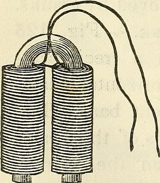 An illustration from Davis's manual of magnetism : including galvanism, magnetism, electro-magnetism, electro-dynamics, magneto-electricity, and thermo-electricity, 1854, leaf 201