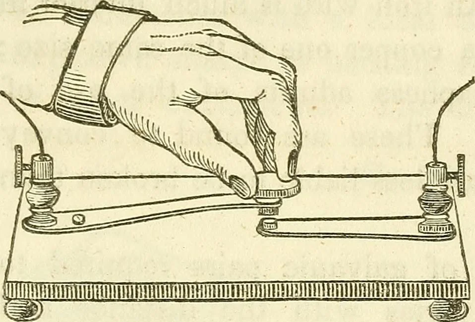 An illustration from Davis's manual of magnetism : including galvanism, magnetism, electro-magnetism, electro-dynamics, magneto-electricity, and thermo-electricity, 1854, leaf 216