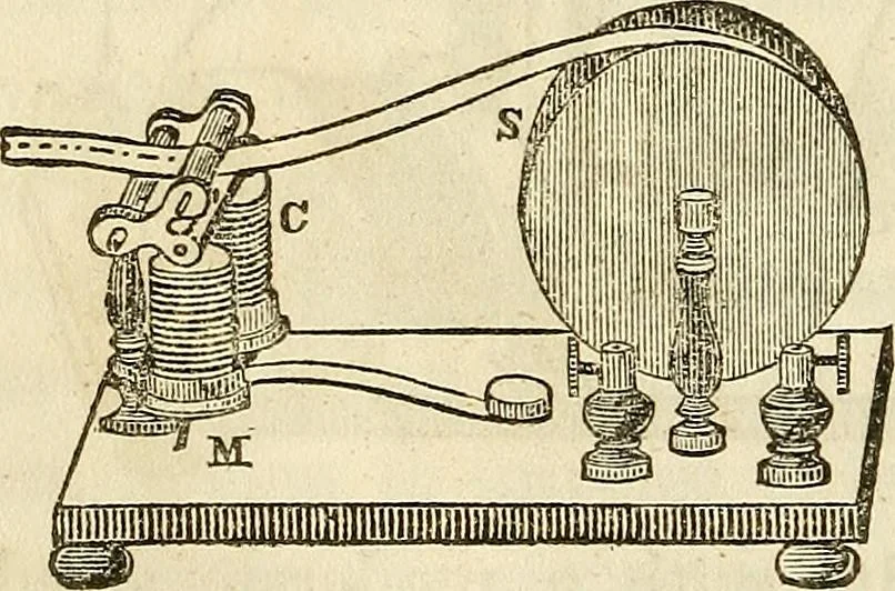 An illustration from Davis's manual of magnetism : including galvanism, magnetism, electro-magnetism, electro-dynamics, magneto-electricity, and thermo-electricity, 1854, leaf 219