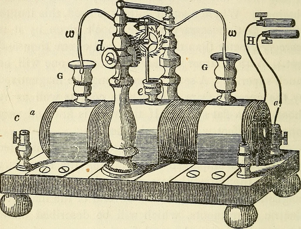 An illustration from Davis's manual of magnetism : including galvanism, magnetism, electro-magnetism, electro-dynamics, magneto-electricity, and thermo-electricity, 1854, leaf 269