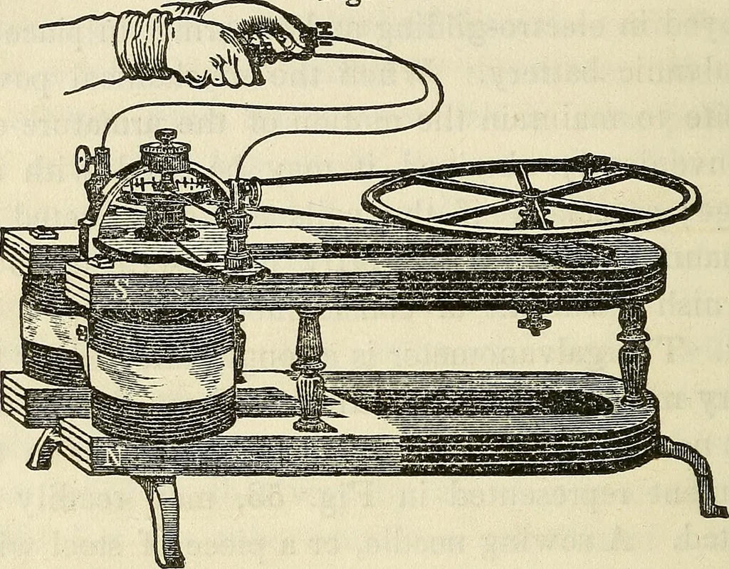 An illustration from Davis's manual of magnetism : including galvanism, magnetism, electro-magnetism, electro-dynamics, magneto-electricity, and thermo-electricity, 1854, leaf 295