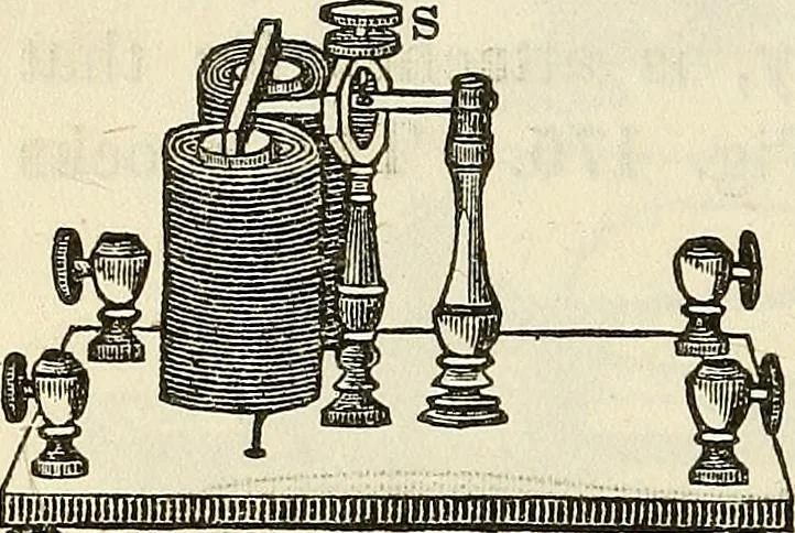 An illustration from Davis's manual of magnetism : including galvanism, magnetism, electro-magnetism, electro-dynamics, magneto-electricity, and thermo-electricity, 1854, leaf 297