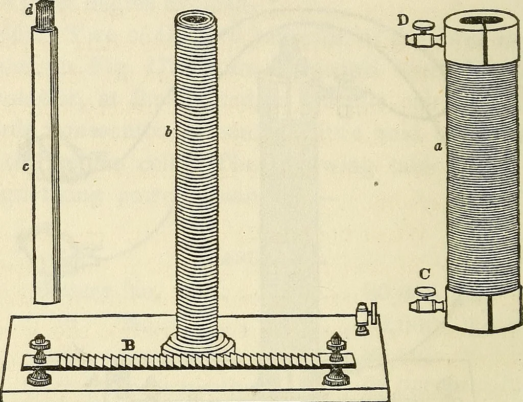 An illustration from Davis's manual of magnetism : including galvanism, magnetism, electro-magnetism, electro-dynamics, magneto-electricity, and thermo-electricity, 1854, leaf 305