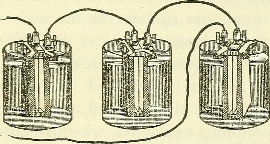 An illustration from Davis's manual of magnetism : including galvanism, magnetism, electro-magnetism, electro-dynamics, magneto-electricity, and thermo-electricity, 1854, leaf 36