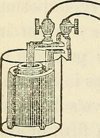 An illustration from Davis's manual of magnetism : including galvanism, magnetism, electro-magnetism, electro-dynamics, magneto-electricity, and thermo-electricity, 1854, leaf 45