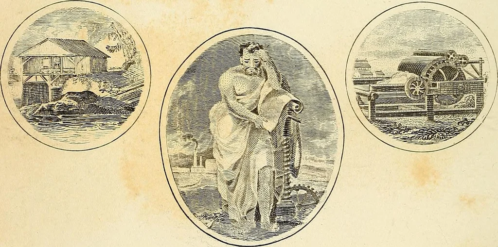 An illustration from Davis's manual of magnetism : including galvanism, magnetism, electro-magnetism, electro-dynamics, magneto-electricity, and thermo-electricity, 1854, leaf 9