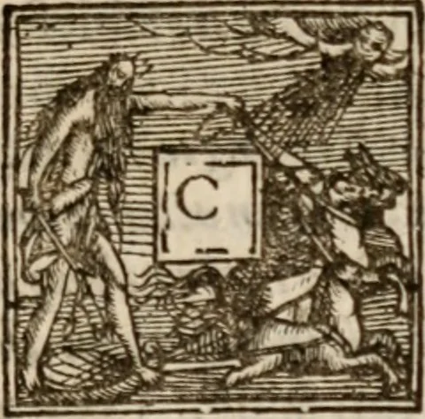 An illustration from Davngerovs positions and proceedings : published and practised within this Iland of Brytaine, vnder pretence of Reformation, and for the Presbiteriall discipline, 1593, leaf 184