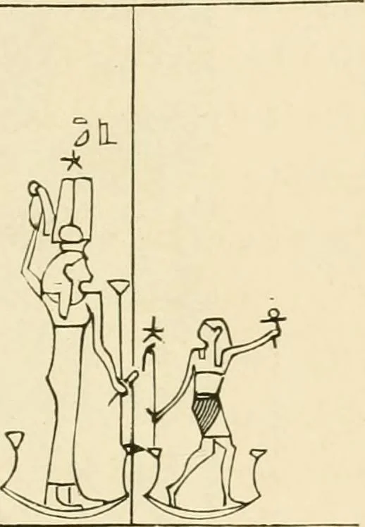 An illustration from The dawn of astronomy; a study of the temple-worship and mythology of the ancient Egyptians, 1894, leaf 159