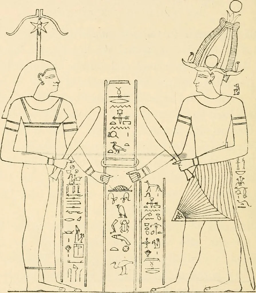 An illustration from The dawn of astronomy; a study of the temple-worship and mythology of the ancient Egyptians, 1894, leaf 192