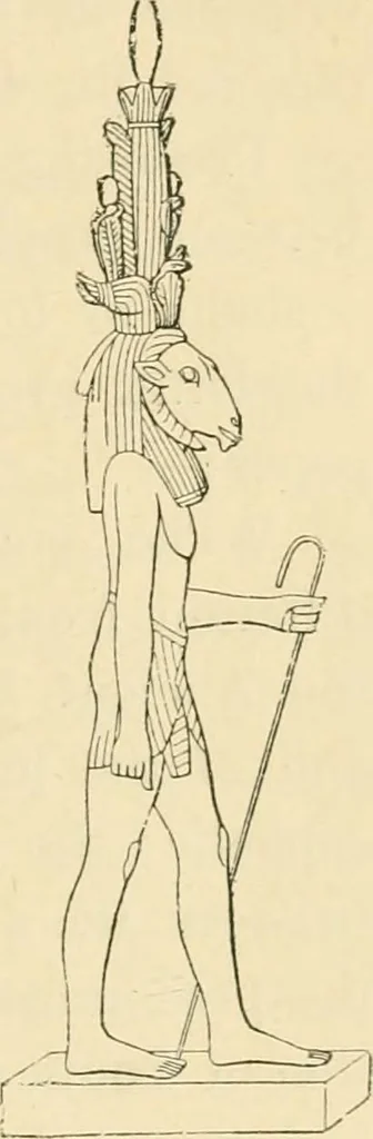 An illustration from The dawn of astronomy; a study of the temple-worship and mythology of the ancient Egyptians, 1894, leaf 405