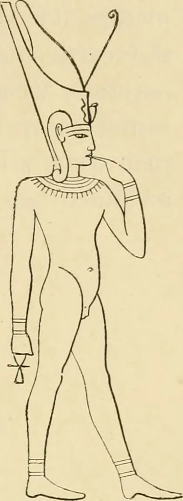 An illustration from The dawn of astronomy; a study of the temple-worship and mythology of the ancient Egyptians, 1894, leaf 43