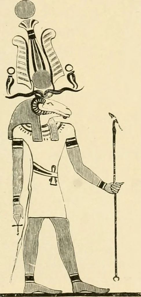 An illustration from The dawn of astronomy; a study of the temple-worship and mythology of the ancient Egyptians, 1894, leaf 45