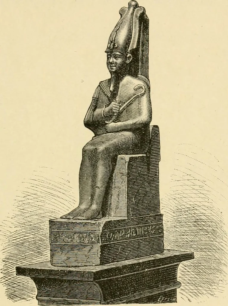 An illustration from The dawn of astronomy; a study of the temple-worship and mythology of the ancient Egyptians, 1894, leaf 47