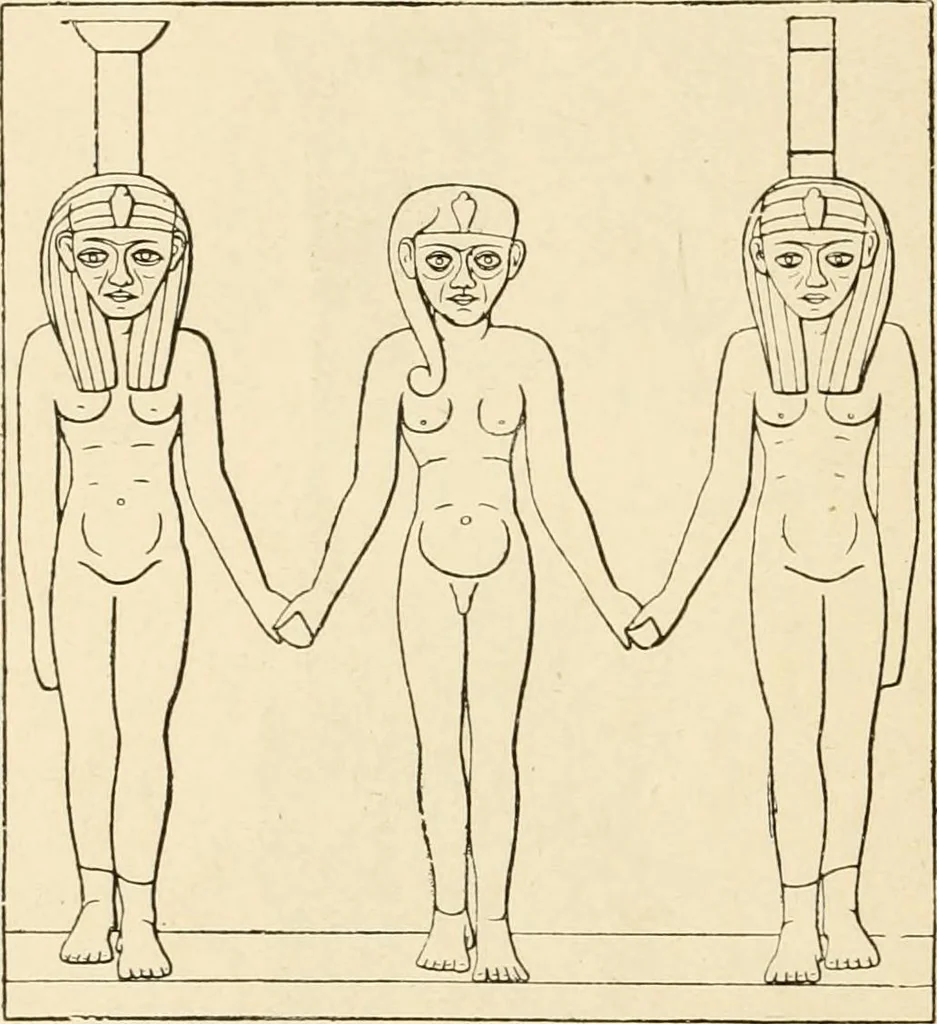 An illustration from The dawn of astronomy; a study of the temple-worship and mythology of the ancient Egyptians, 1894, leaf 54