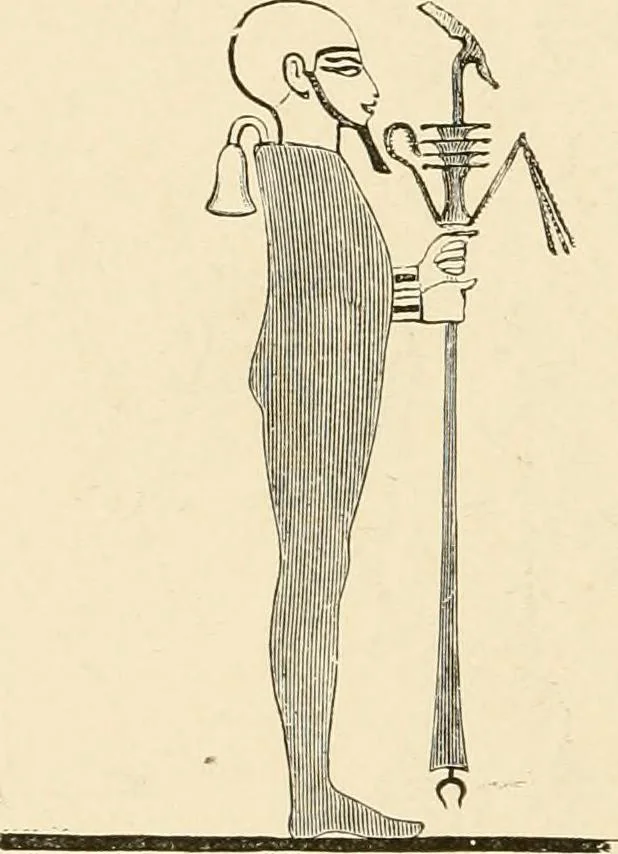 An illustration from The dawn of astronomy; a study of the temple-worship and mythology of the ancient Egyptians, 1894, leaf 58