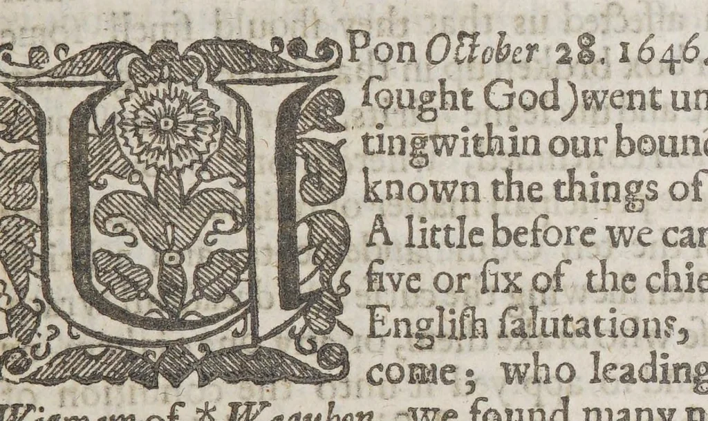 An illustration from The day-breaking, if not the sun-rising of the Gospell with the Indians in New-England, 1647, leaf 9