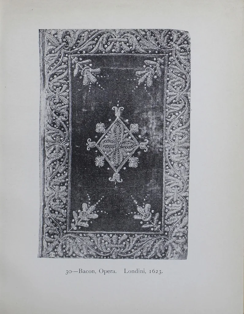 An illustration from English Embroidered BookBindings, 1899, leaf 170