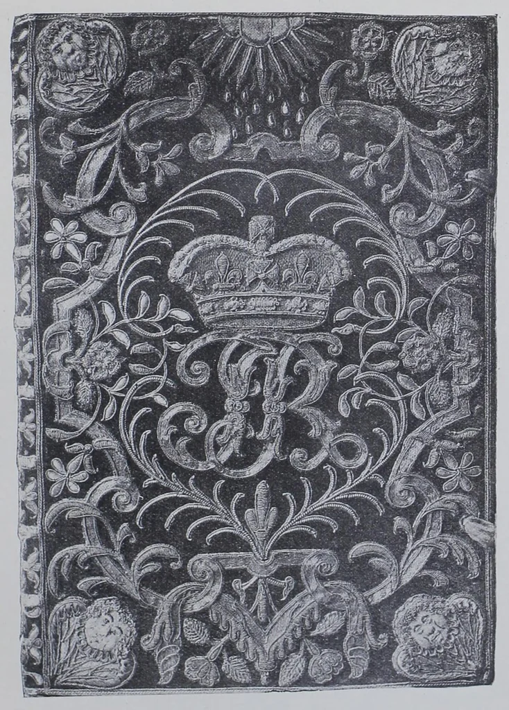 An illustration from English Embroidered BookBindings, 1899, leaf 180
