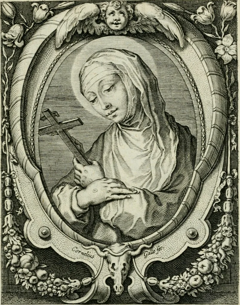 An illustration from D. Catharinae Senensis virginis Ss.mae Ord. Praedicatorum vita ac miracula selectiora formis aeneis expressa, 1603, leaf 10