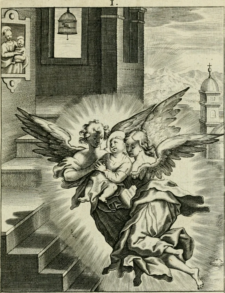 An illustration from D. Catharinae Senensis virginis Ss.mae Ord. Praedicatorum vita ac miracula selectiora formis aeneis expressa, 1603, leaf 12