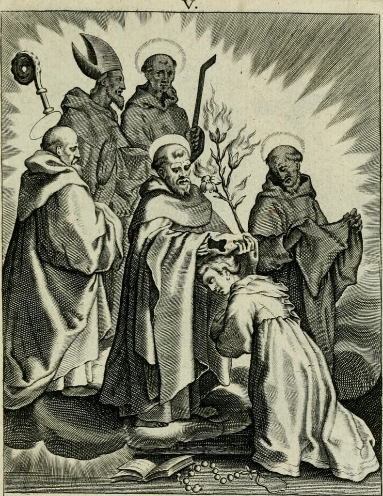 An illustration from D. Catharinae Senensis virginis Ss.mae Ord. Praedicatorum vita ac miracula selectiora formis aeneis expressa, 1603, leaf 20