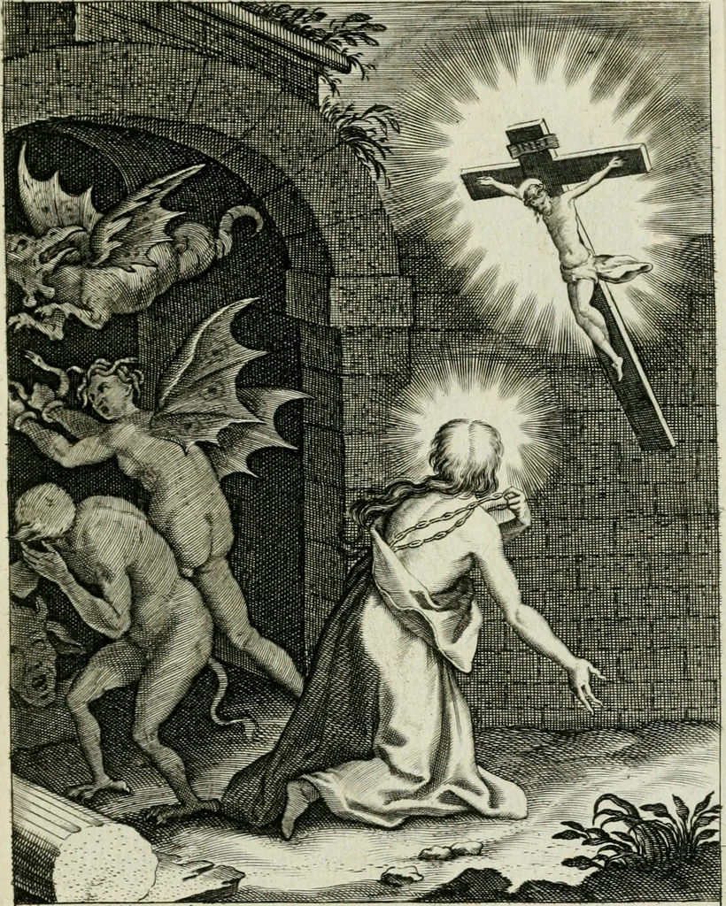 An illustration from D. Catharinae Senensis virginis Ss.mae Ord. Praedicatorum vita ac miracula selectiora formis aeneis expressa, 1603, leaf 22