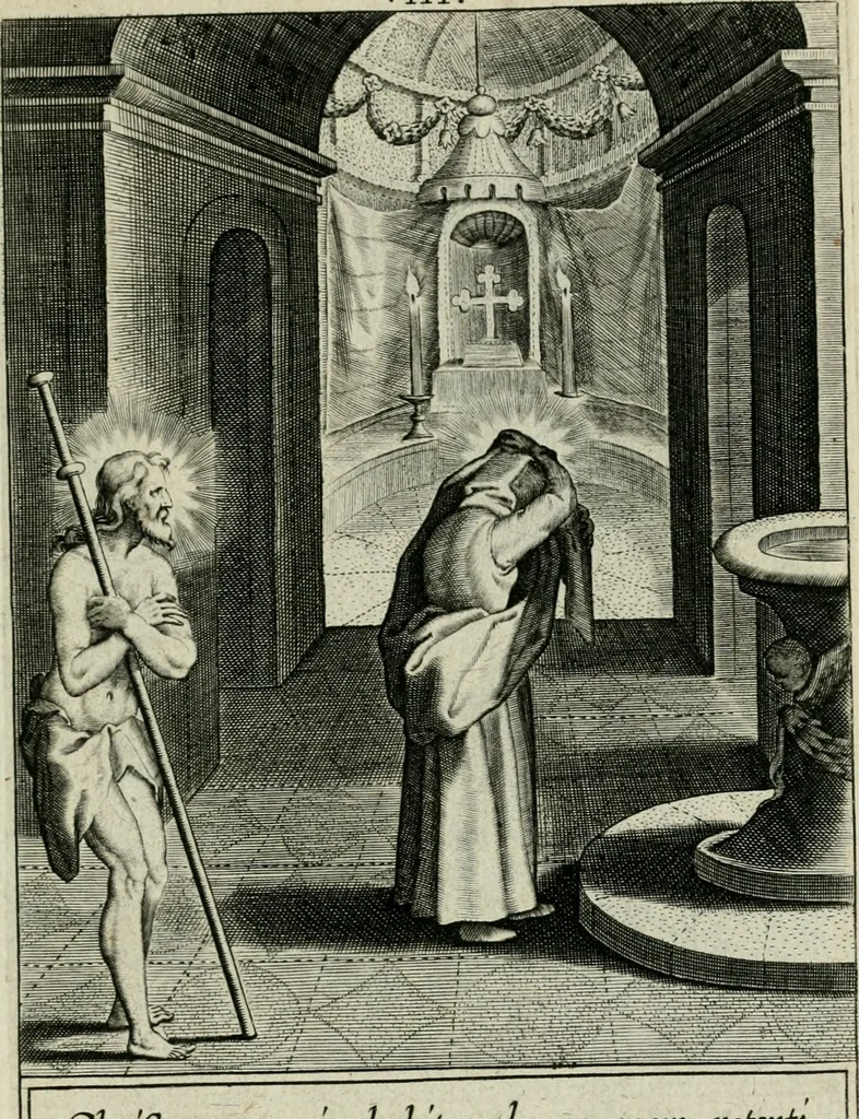 An illustration from D. Catharinae Senensis virginis Ss.mae Ord. Praedicatorum vita ac miracula selectiora formis aeneis expressa, 1603, leaf 26